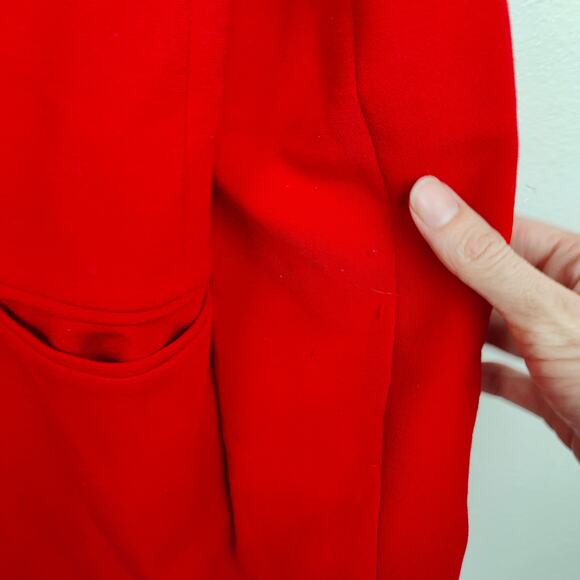 Anthropologie Maeve Double‎ Breasted Blazer Women 4 Red Oversized Preppy Boho - Picture 5 of 11